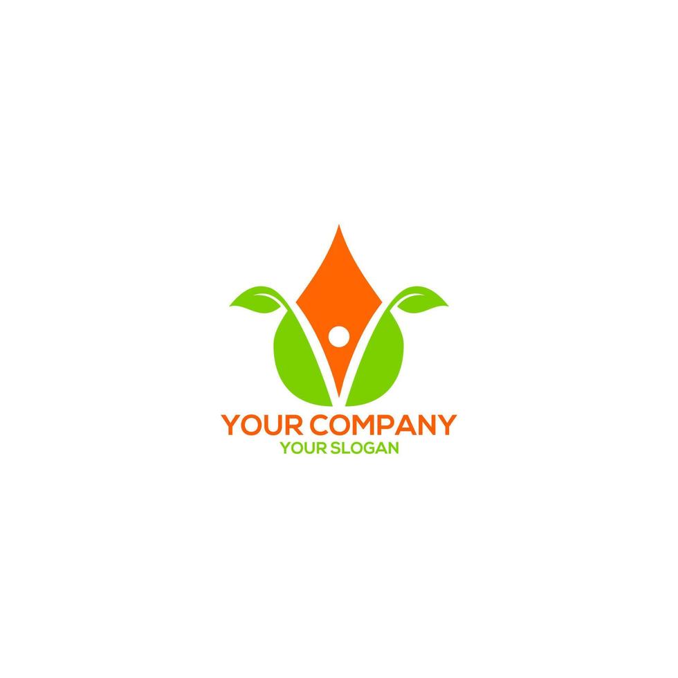 v man natural logo design vector
