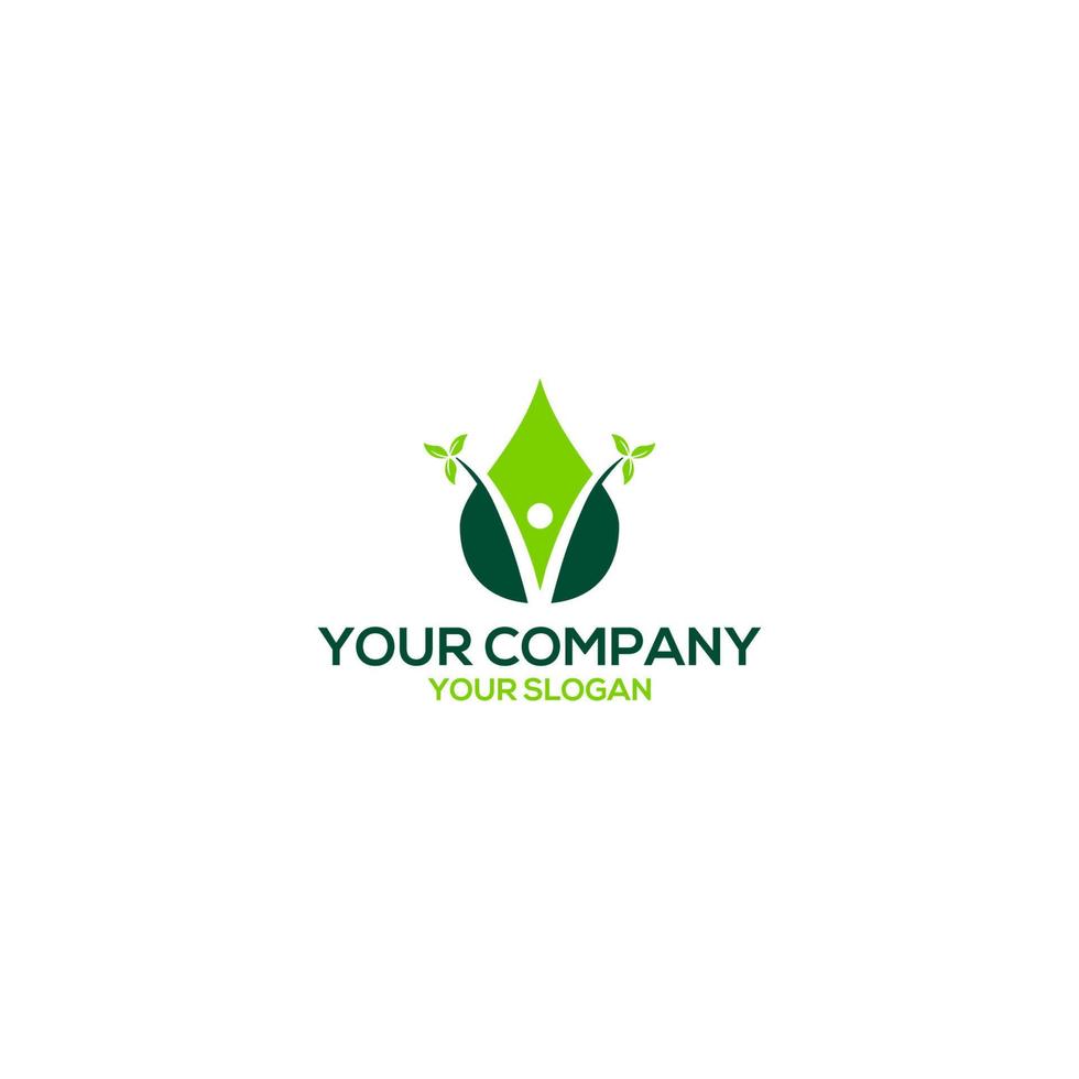 V Water Wellness Logo Design Vector