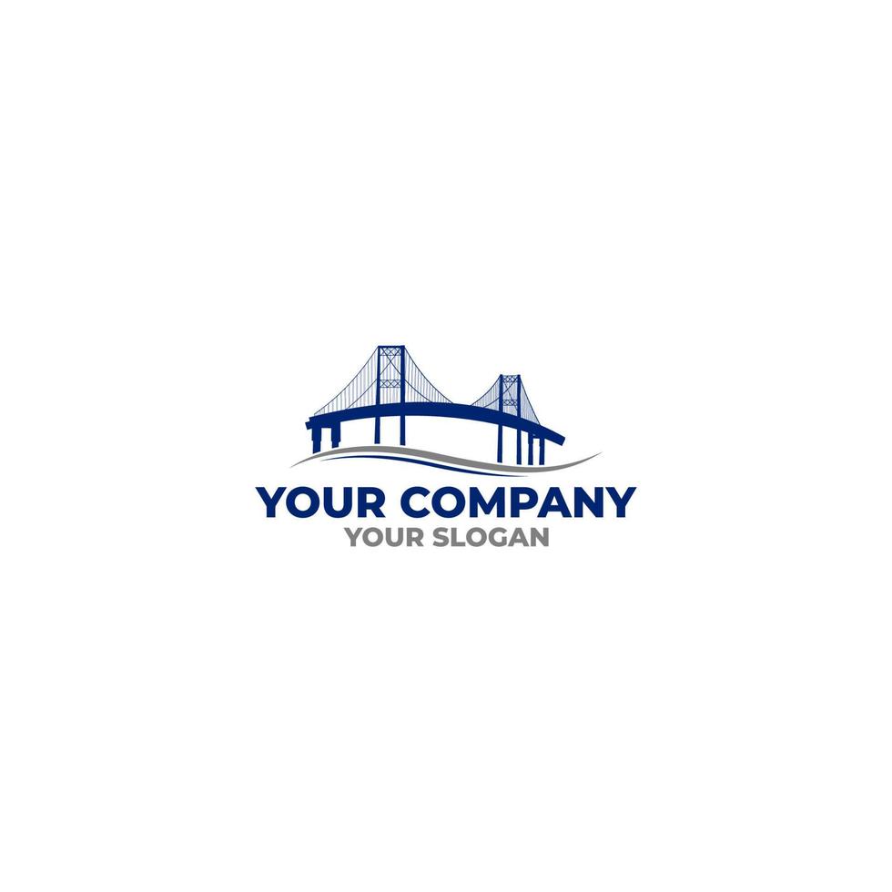 vector blue bridge logo design