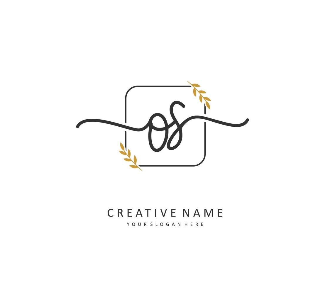 o s os inicial letra escritura y firma logo. un concepto escritura inicial logo con modelo elemento. vector