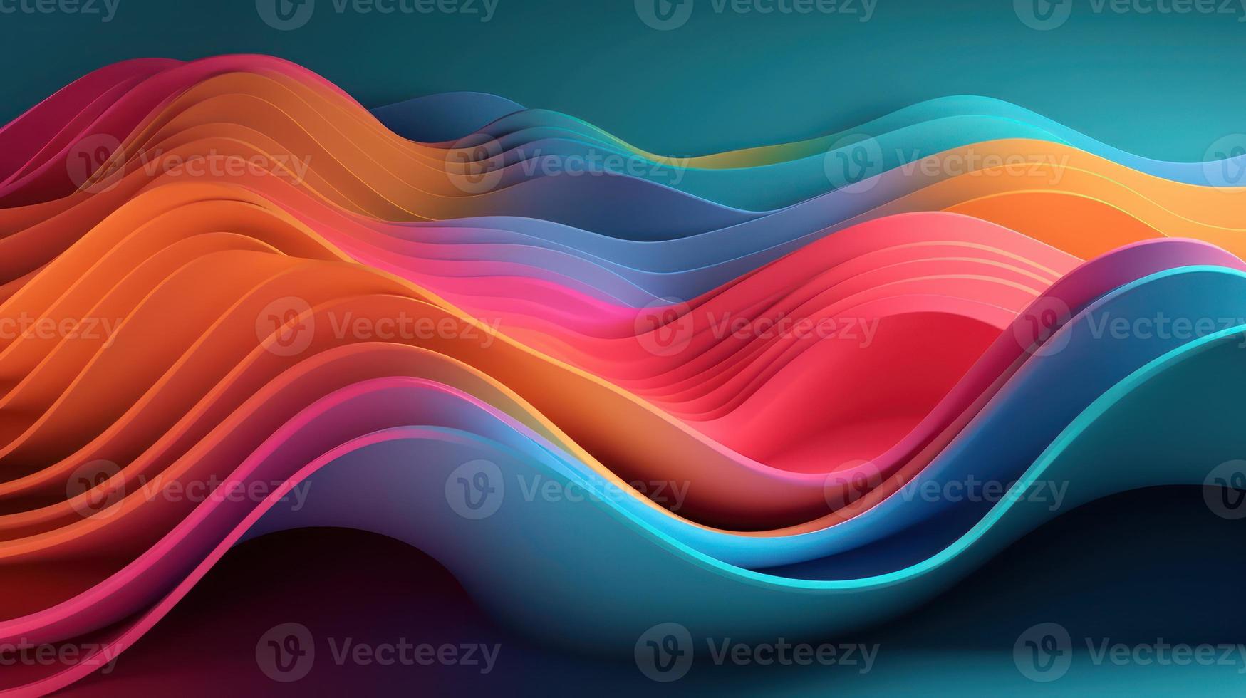 Colorful 3d wavy background. photo