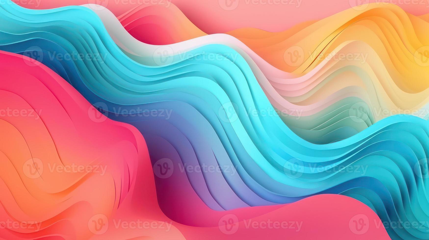 Colorful 3d wavy background. photo