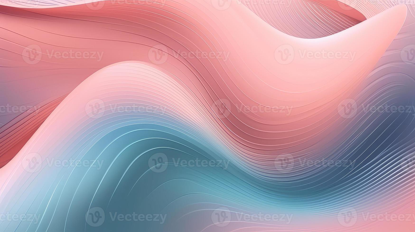 Abstract pink blue wavy with blurred light curved lines background. illustration background. soft pastel color. wave background. photo