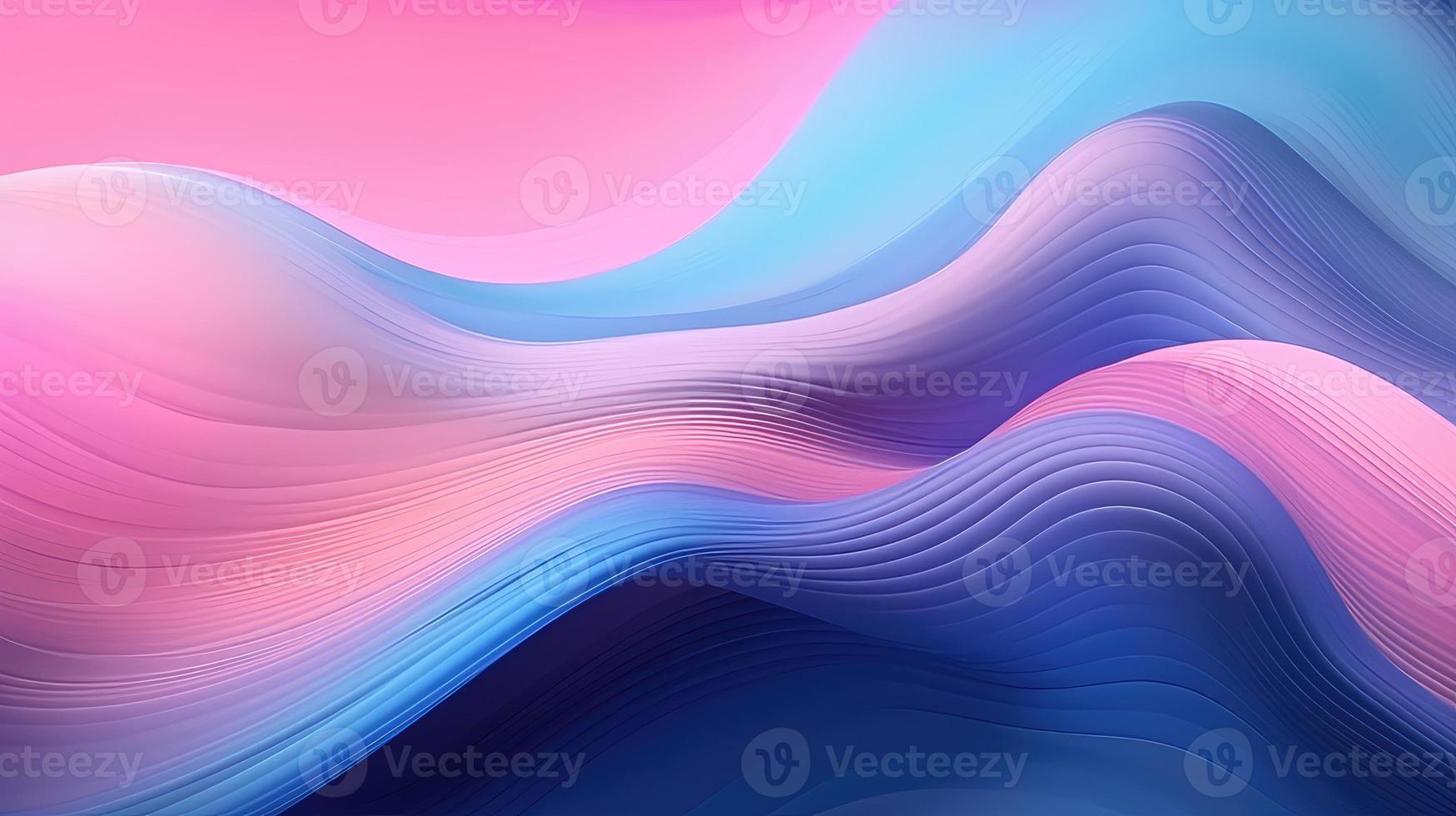 Abstract pink blue wavy with blurred light curved lines background. illustration background. soft pastel color. wave background. photo