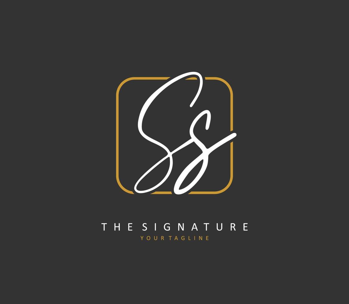 S SS Initial letter handwriting and  signature logo. A concept handwriting initial logo with template element. vector