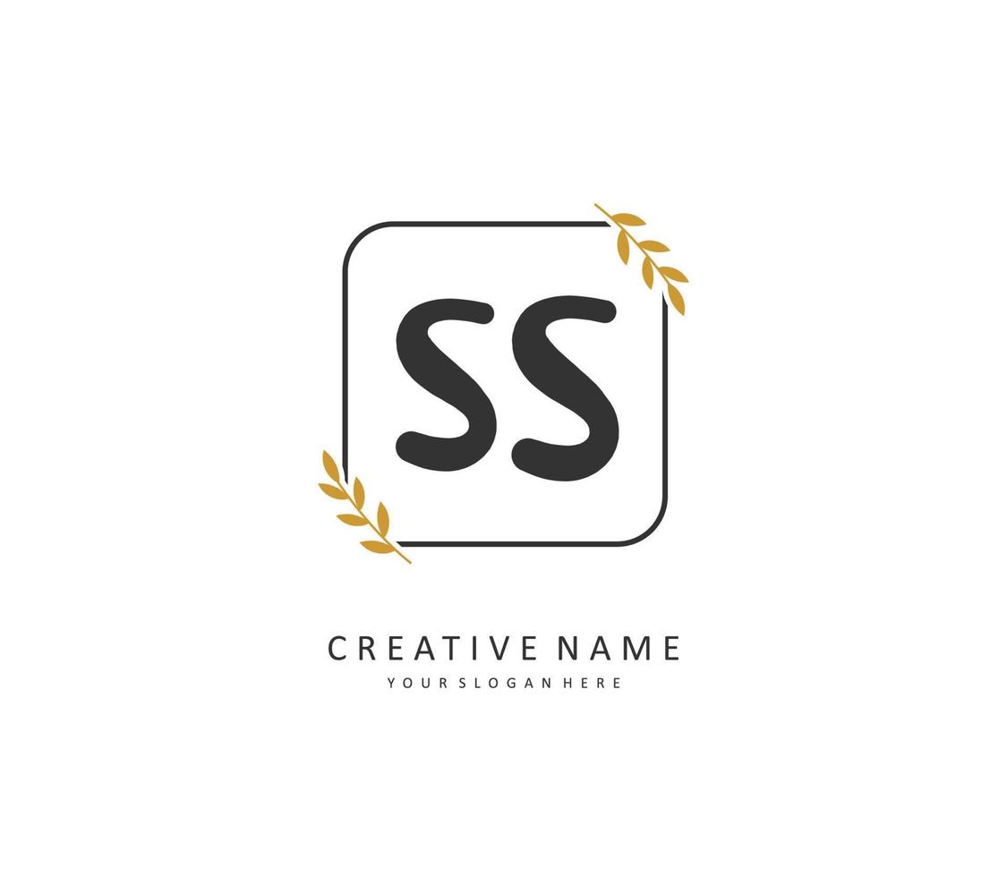 S SS Initial letter handwriting and  signature logo. A concept handwriting initial logo with template element. vector