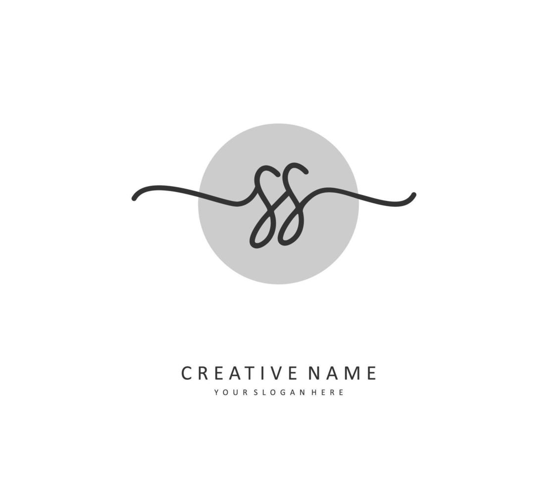 S SS Initial letter handwriting and  signature logo. A concept handwriting initial logo with template element. vector