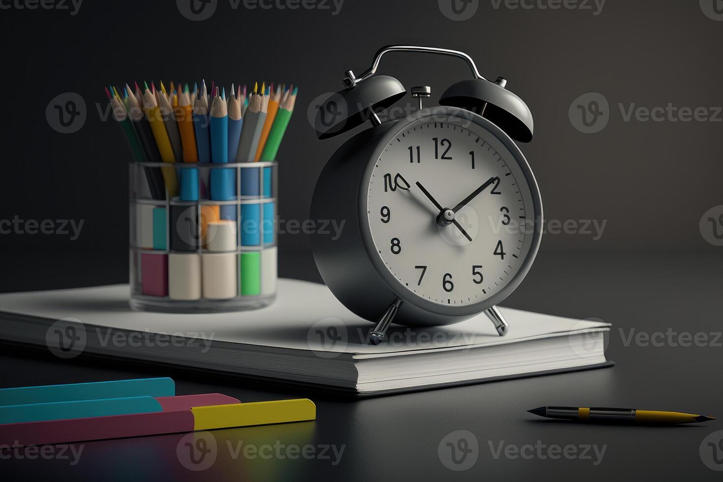 Realistic Clock for Time management and Self organization concept. photo