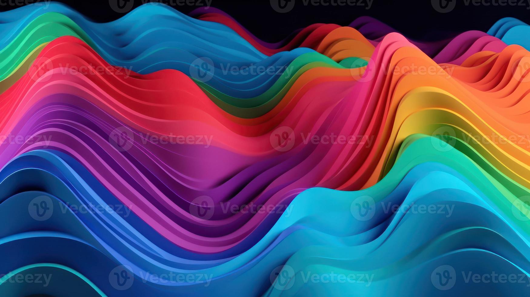 Colorful 3d wavy background. photo