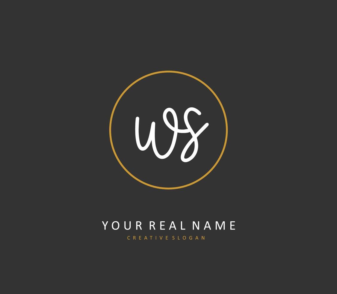 W S WS Initial letter handwriting and  signature logo. A concept handwriting initial logo with template element. vector