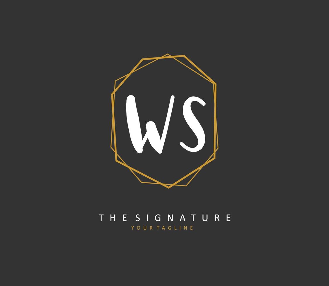 W S WS Initial letter handwriting and  signature logo. A concept handwriting initial logo with template element. vector