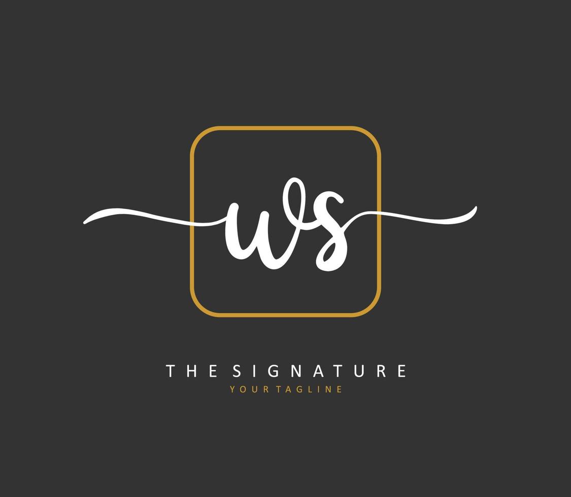 W S WS Initial letter handwriting and  signature logo. A concept handwriting initial logo with template element. vector