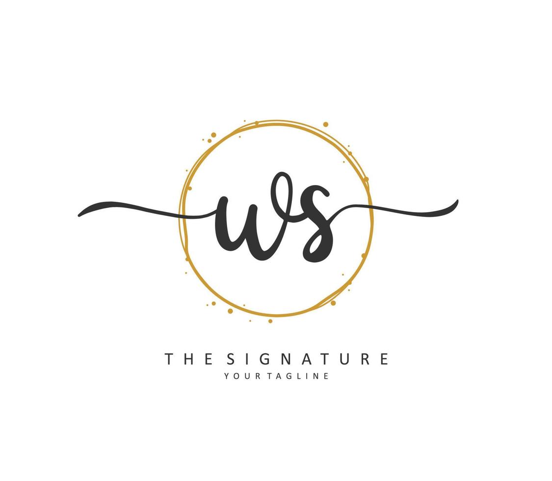 w s ws inicial letra escritura y firma logo. un concepto escritura inicial logo con modelo elemento. vector