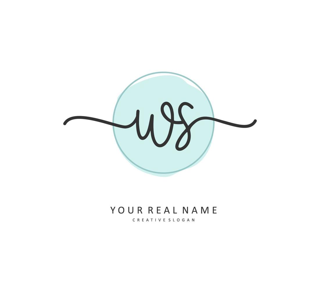 W S WS Initial letter handwriting and  signature logo. A concept handwriting initial logo with template element. vector