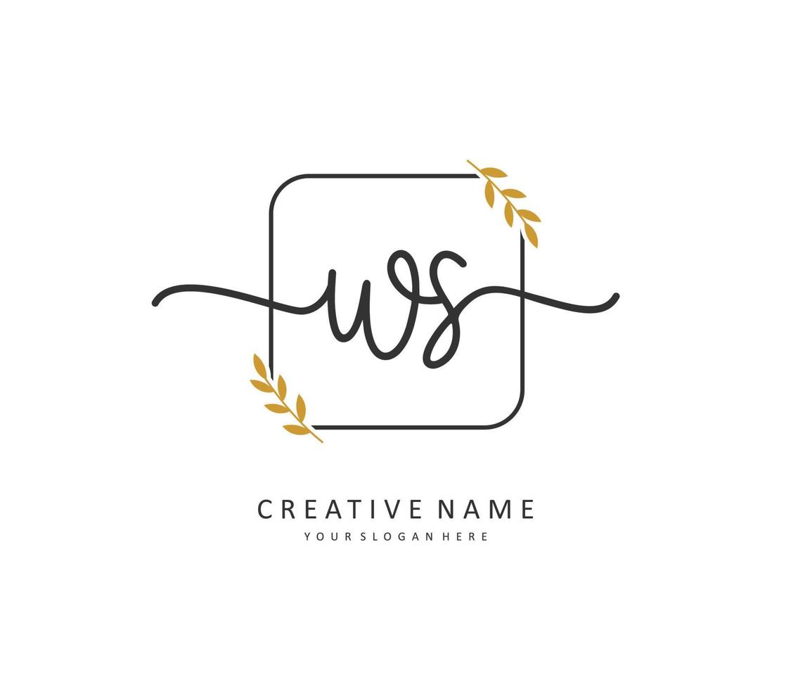 W S WS Initial letter handwriting and  signature logo. A concept handwriting initial logo with template element. vector