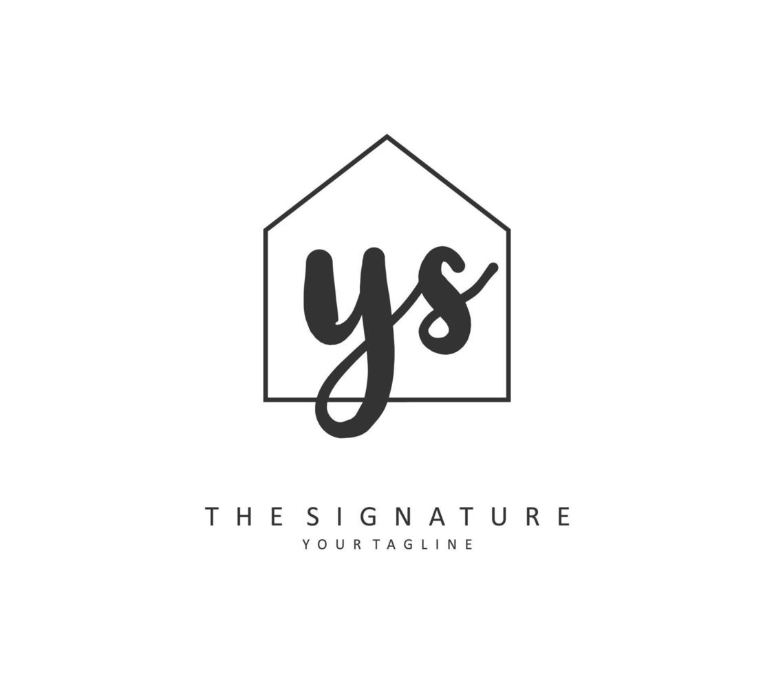 y s ys inicial letra escritura y firma logo. un concepto escritura inicial logo con modelo elemento. vector