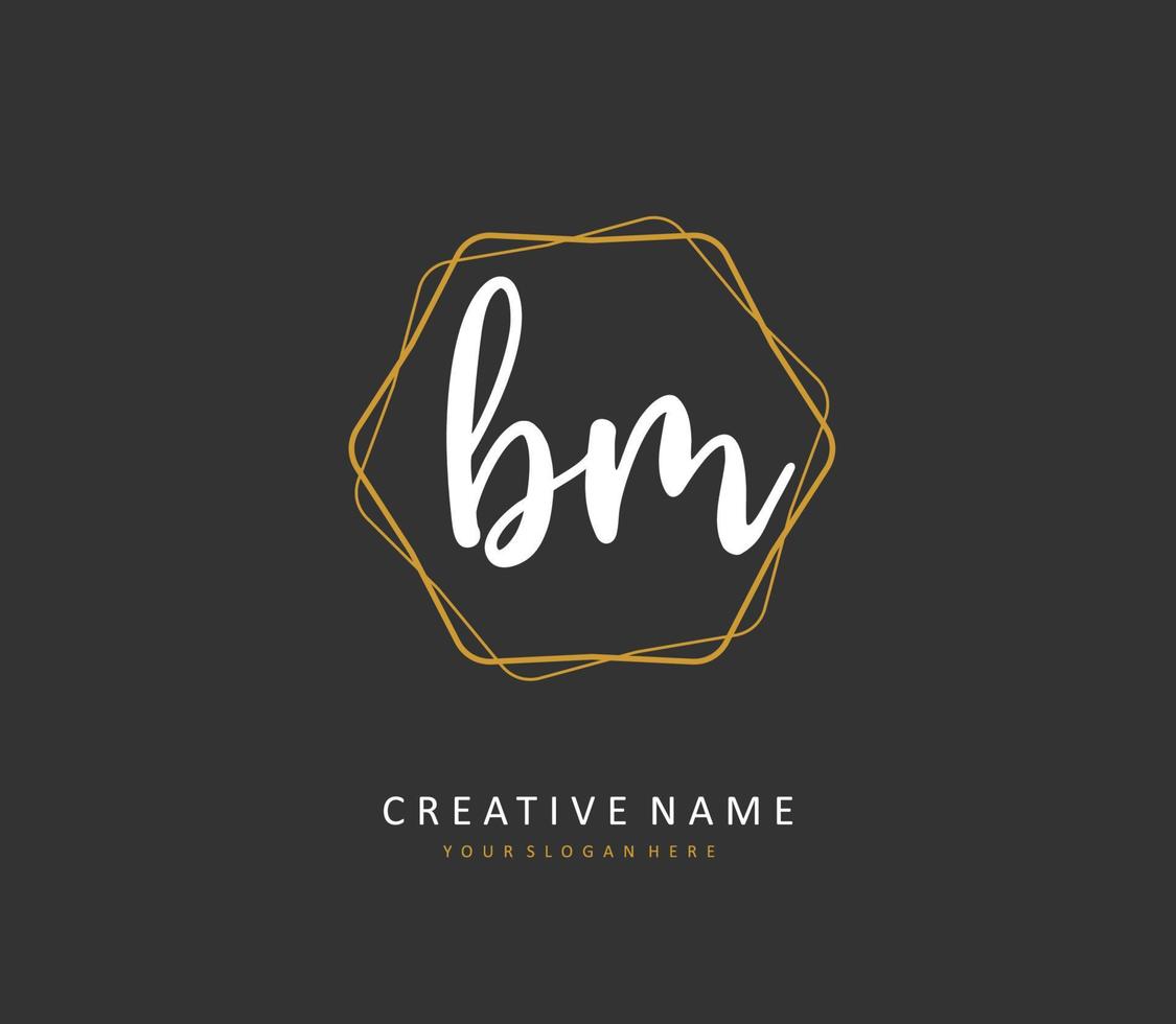 si metro bm inicial letra escritura y firma logo. un concepto escritura inicial logo con modelo elemento. vector