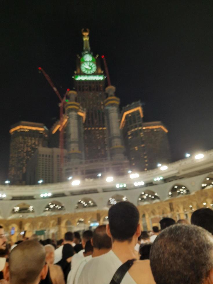 Mecca, Saudi Arabia, March 2023 - During the month of Ramadan, pilgrims from all over the world perform Tawaf around the Kabah at the Masjid al-Haram in Mecca.. photo