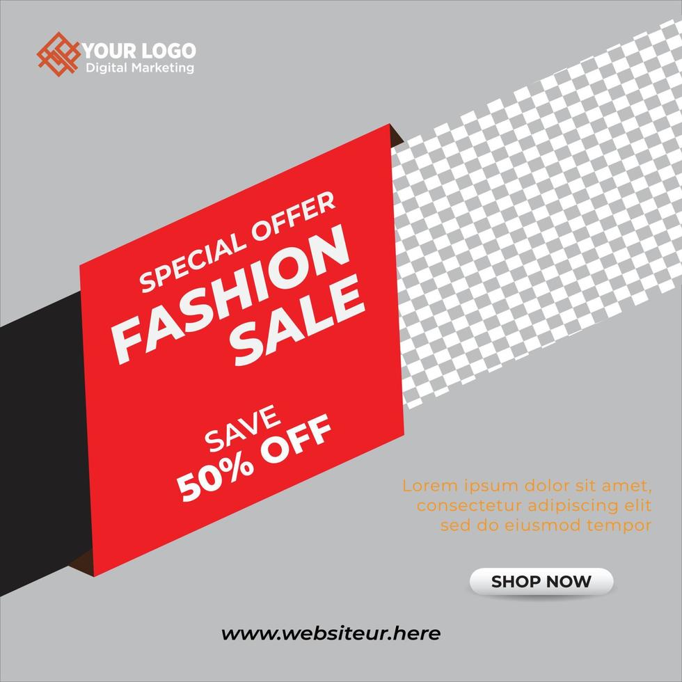 fashion sales social media post template vector