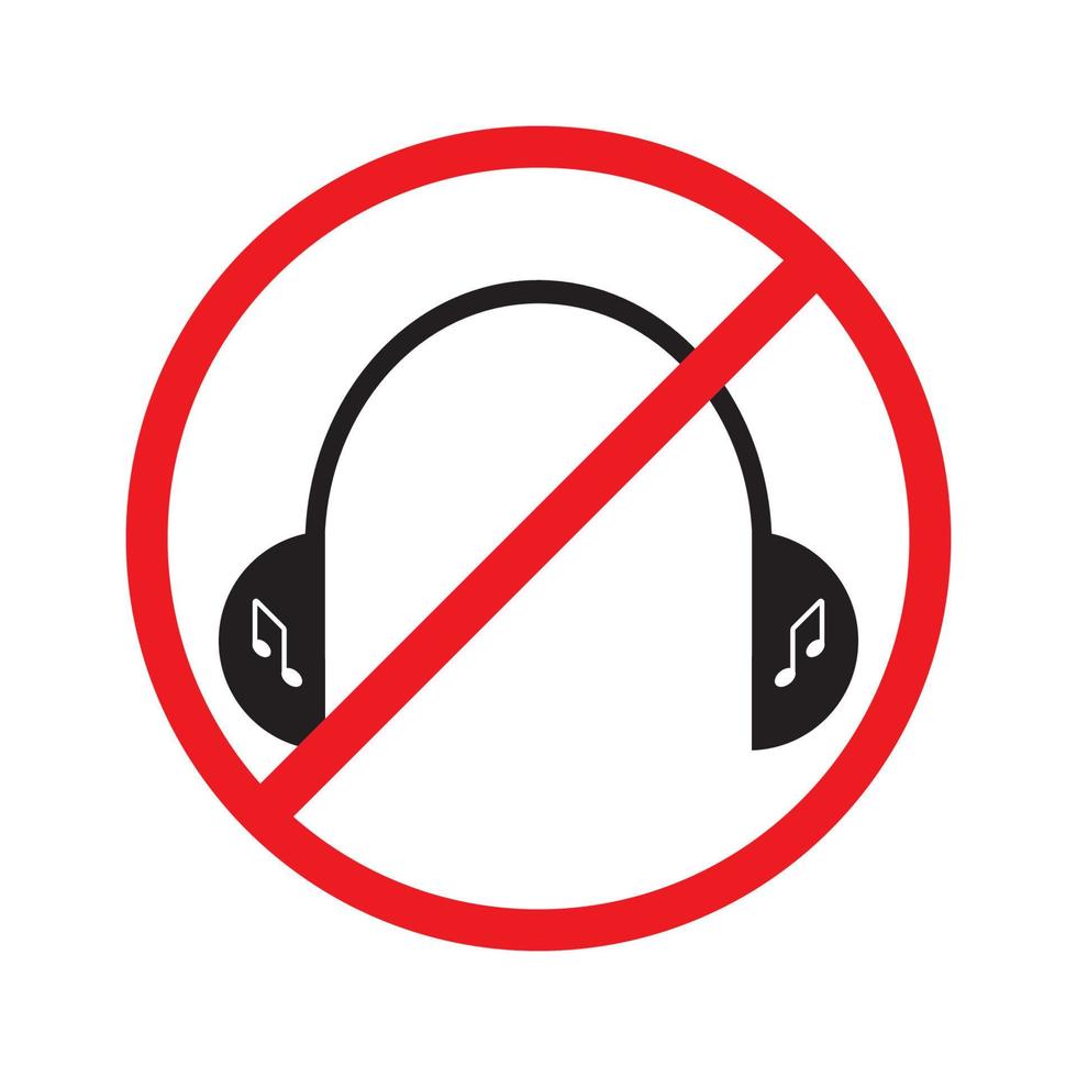 headphone ban icon vector