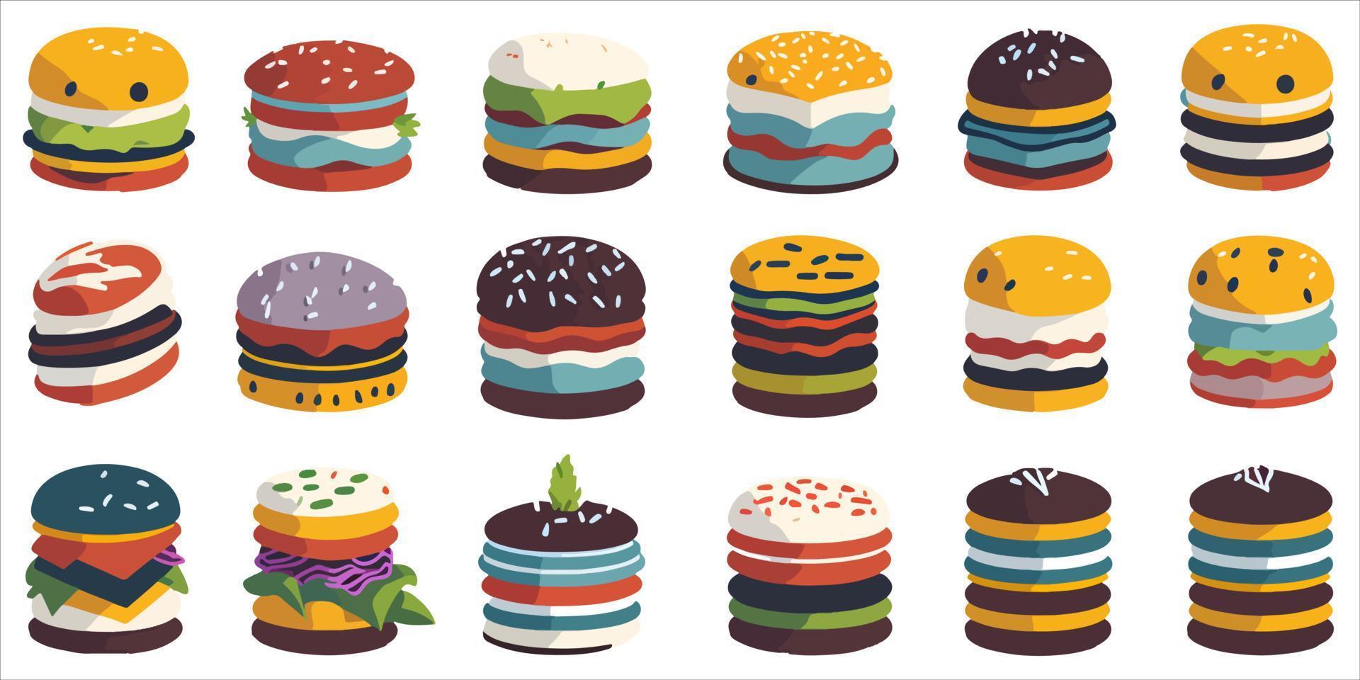 Vector Illustration of Juicy Cheeseburgers