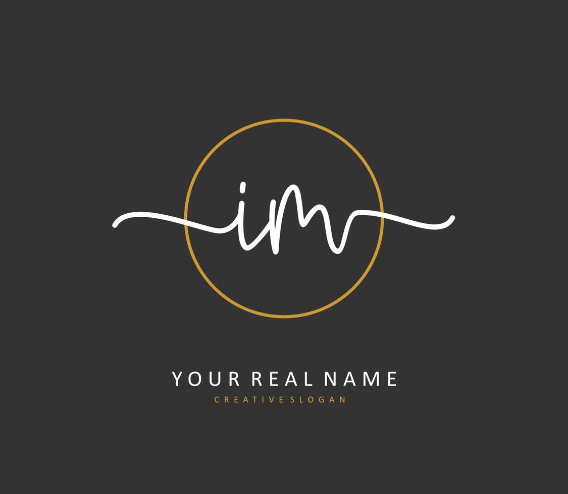 I M IM Initial letter handwriting and  signature logo. A concept handwriting initial logo with template element. vector