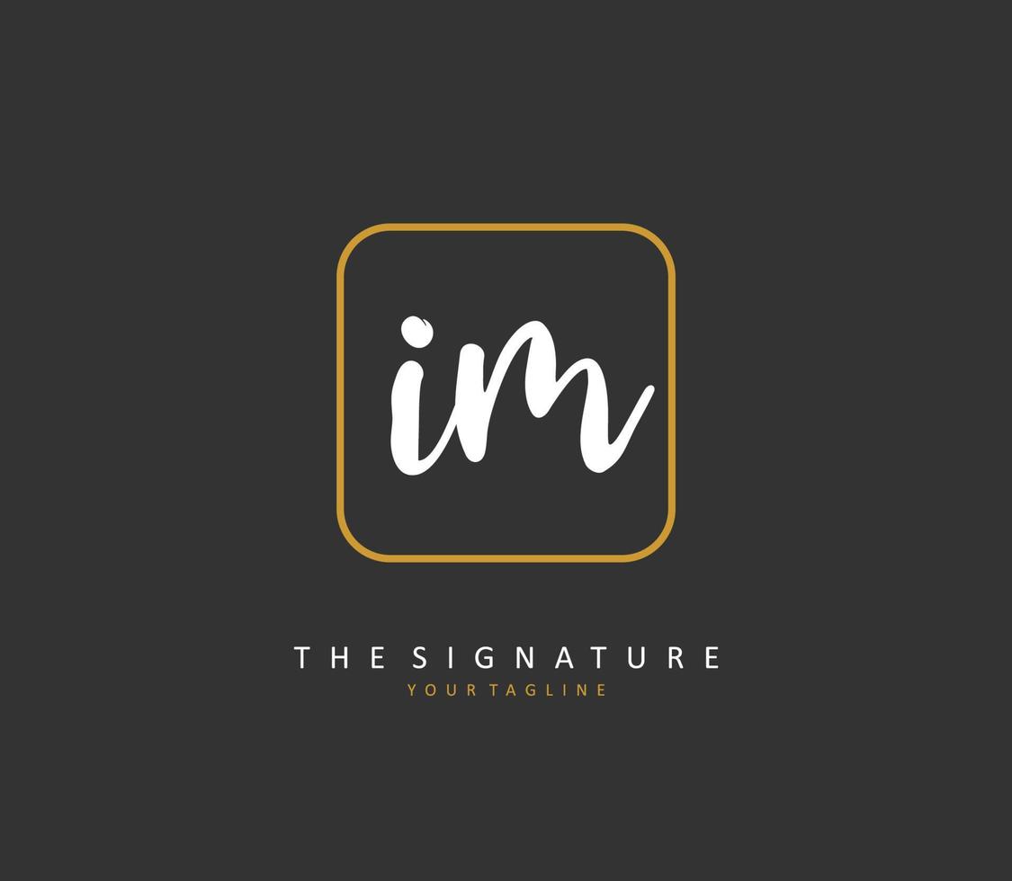 I M IM Initial letter handwriting and  signature logo. A concept handwriting initial logo with template element. vector