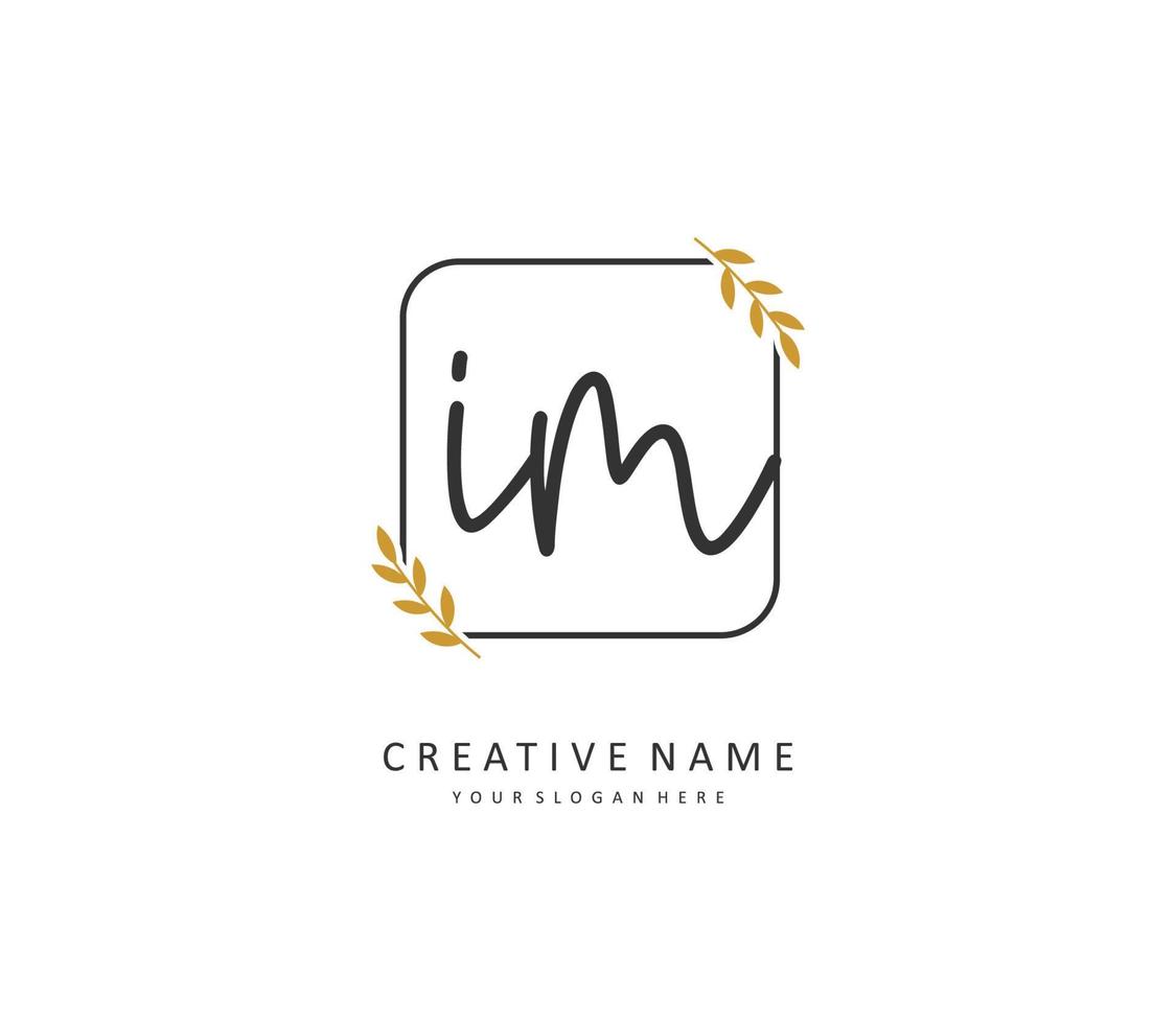 I M IM Initial letter handwriting and  signature logo. A concept handwriting initial logo with template element. vector