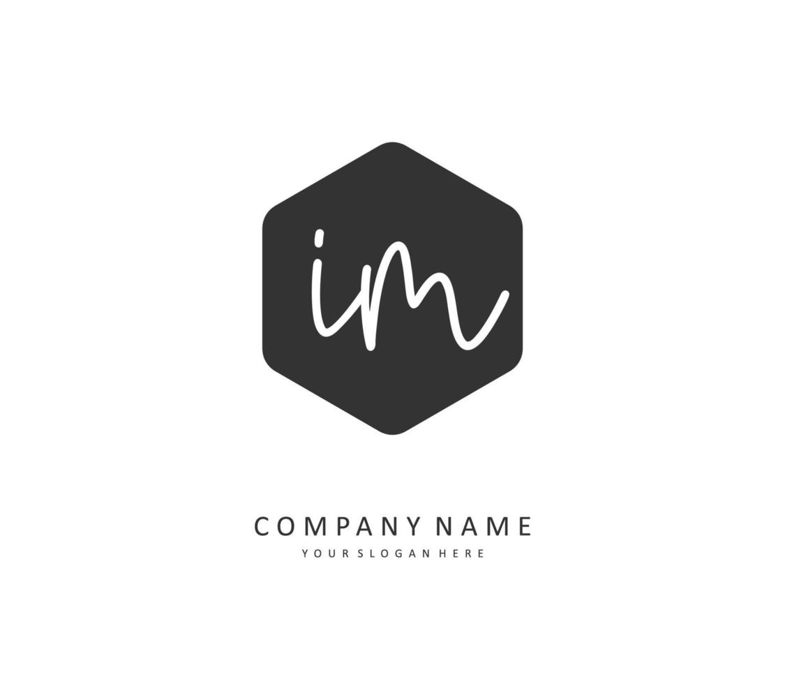 I M IM Initial letter handwriting and  signature logo. A concept handwriting initial logo with template element. vector