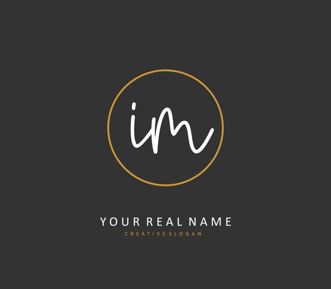 I M IM Initial letter handwriting and  signature logo. A concept handwriting initial logo with template element. vector