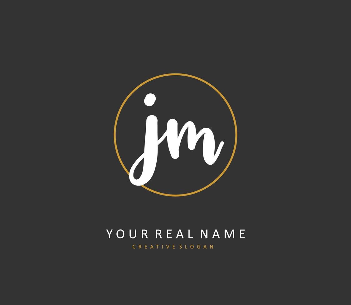 j metro jm inicial letra escritura y firma logo. un concepto escritura inicial logo con modelo elemento. vector