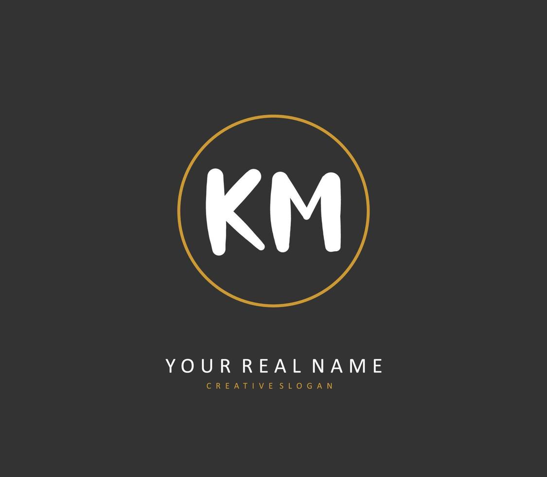 k metro km inicial letra escritura y firma logo. un concepto escritura inicial logo con modelo elemento. vector