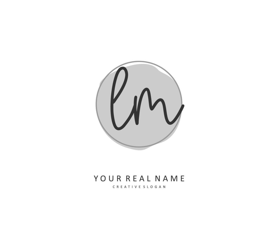 L M LM Initial letter handwriting and  signature logo. A concept handwriting initial logo with template element. vector