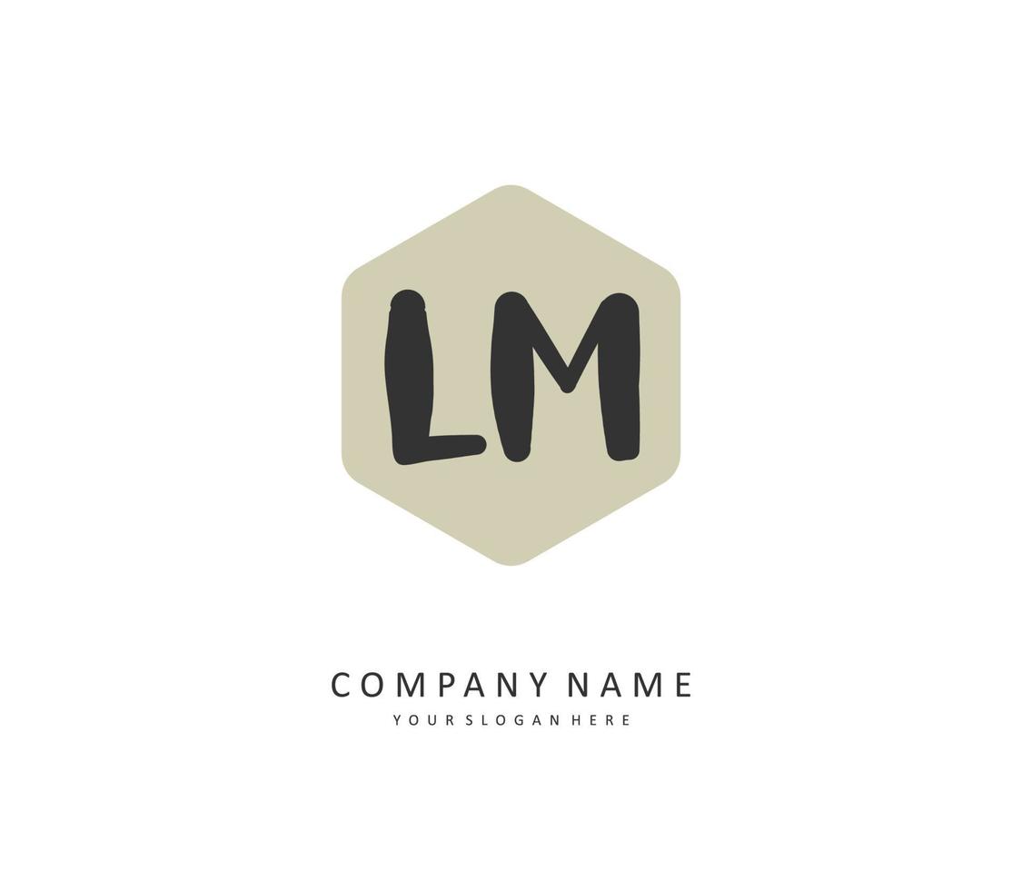 l metro lm inicial letra escritura y firma logo. un concepto escritura inicial logo con modelo elemento. vector