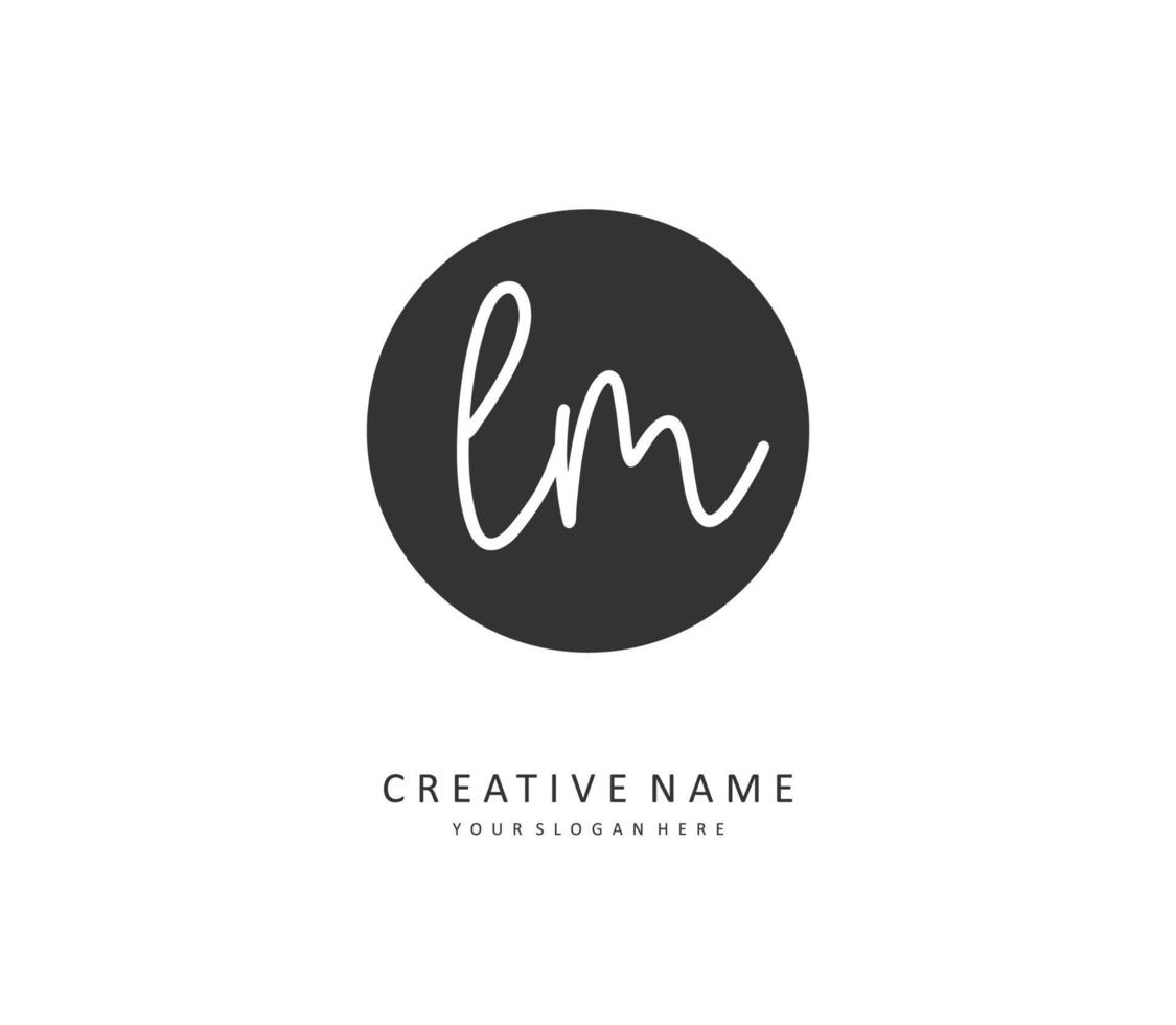 L M LM Initial letter handwriting and  signature logo. A concept handwriting initial logo with template element. vector