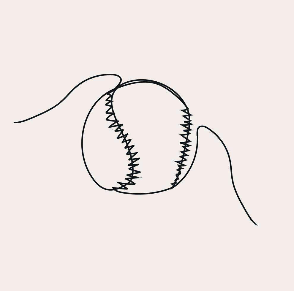 Minimalist Baseball Player Line art, Sport Athlete Player, Outline Drawing vector