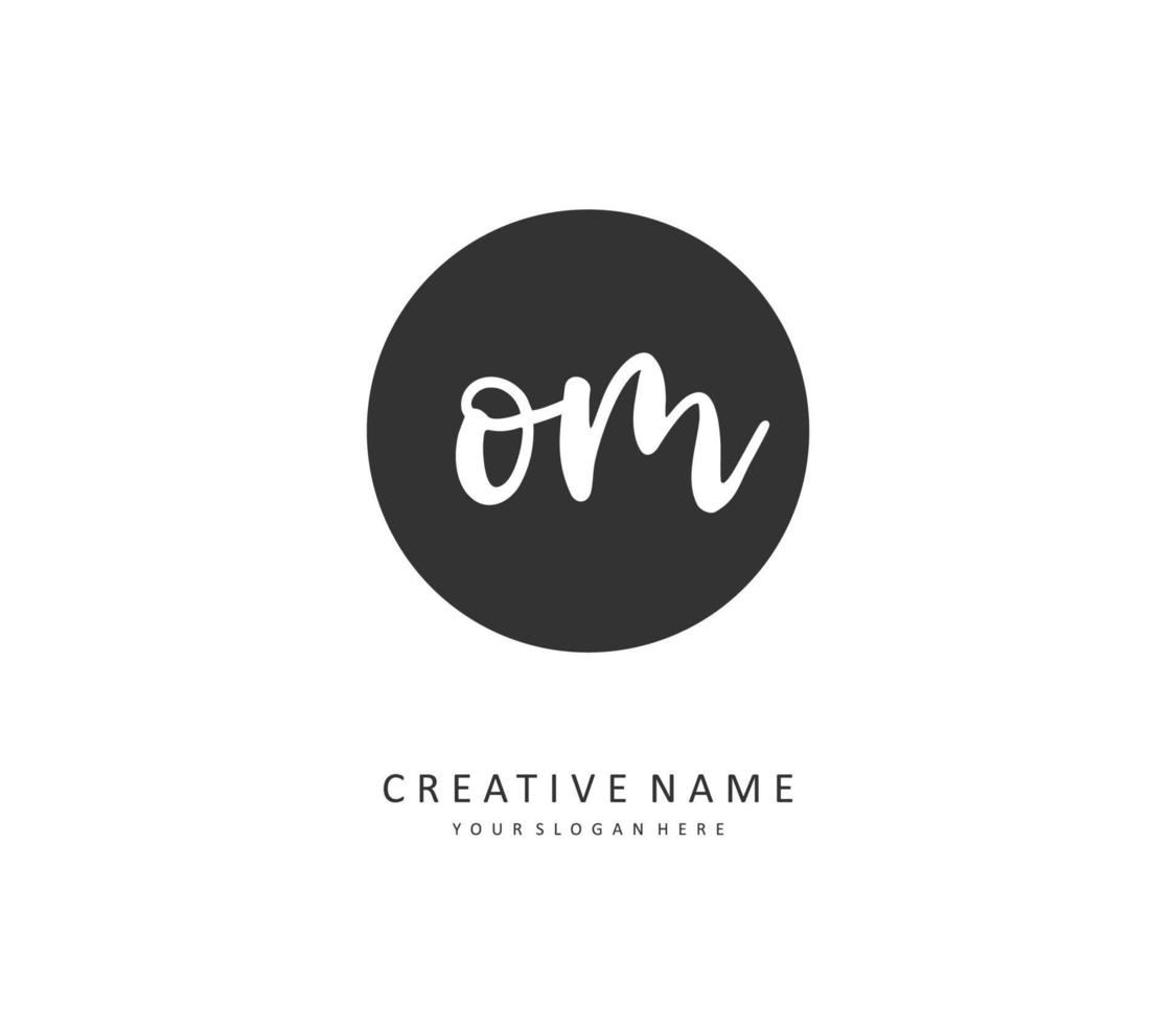 O M OM Initial letter handwriting and  signature logo. A concept handwriting initial logo with template element. vector