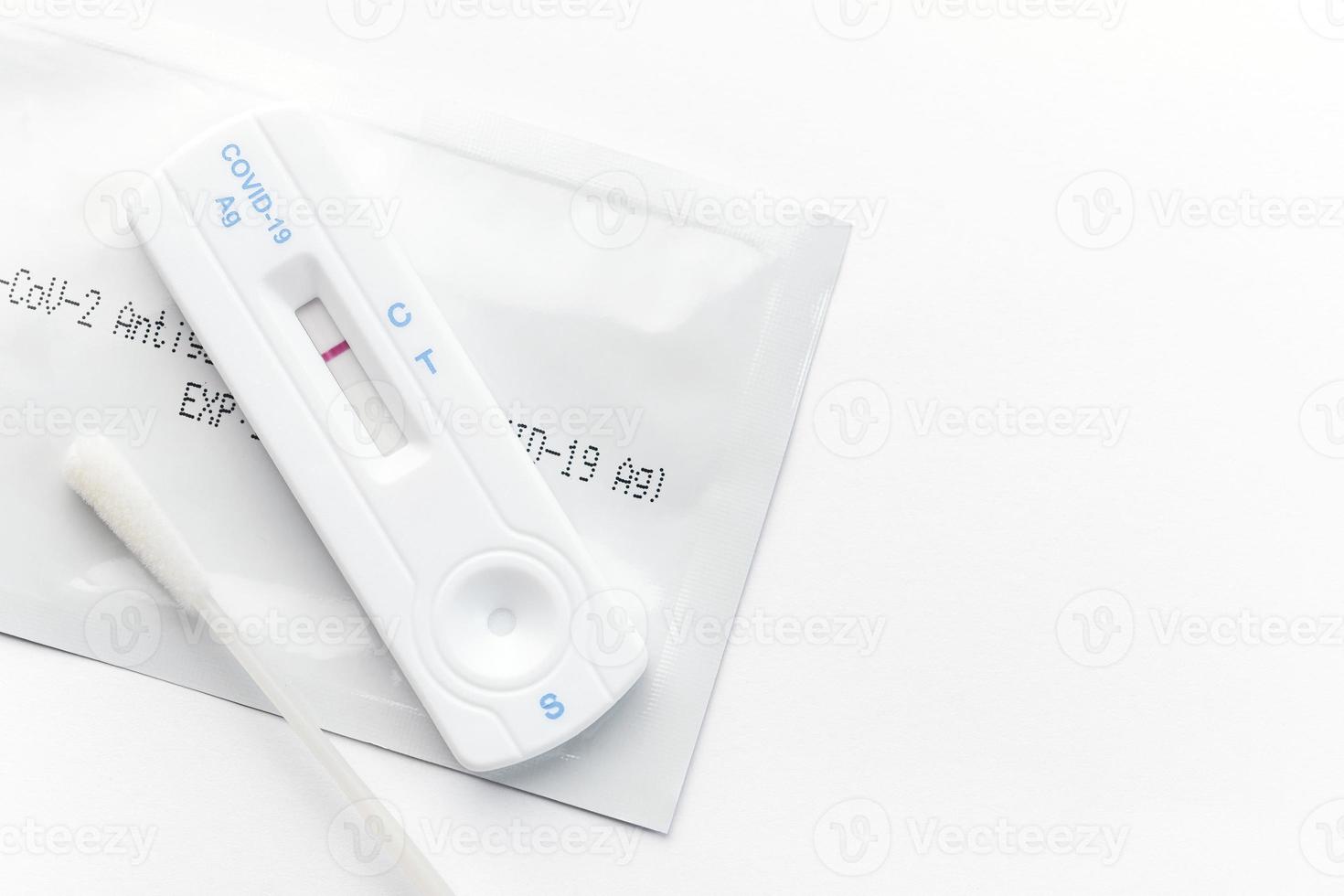 Home testing kit for coronavirus on a white background photo