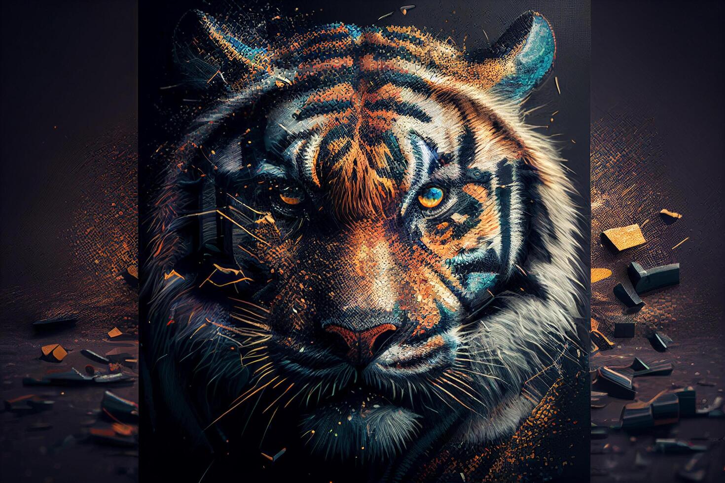 artwork digital tiger portrait photo