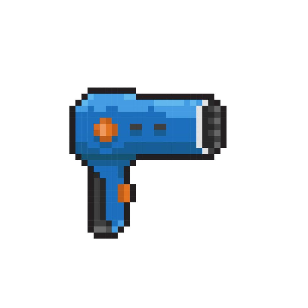 hair dryer in pixel art style vector