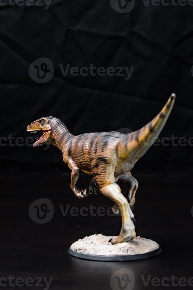 el velociraptor dinosaurio en el oscuro foto