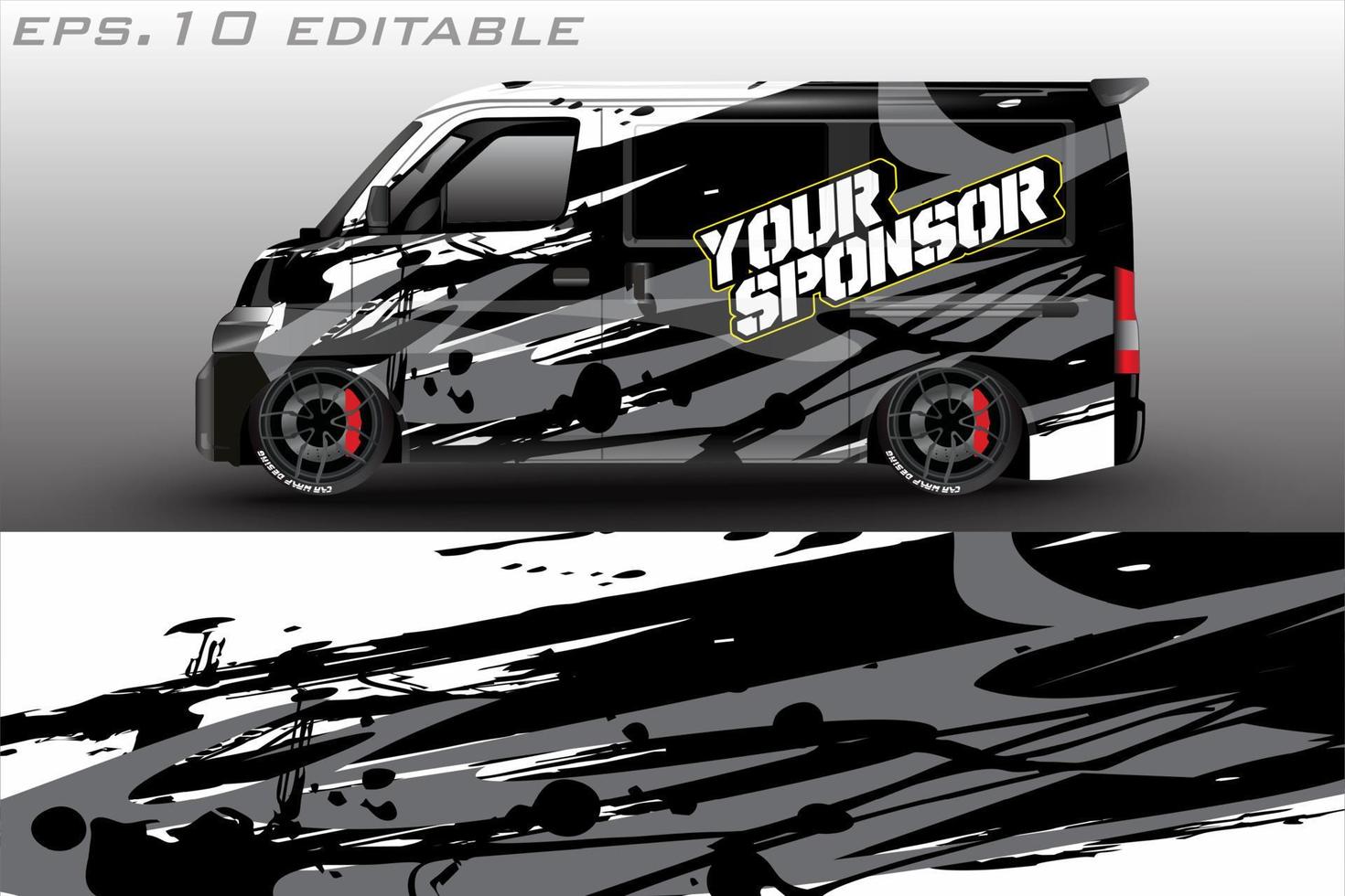 Car graphic vector design. abstract racing shape with modern camouflage design for vehicle vinyl wrap