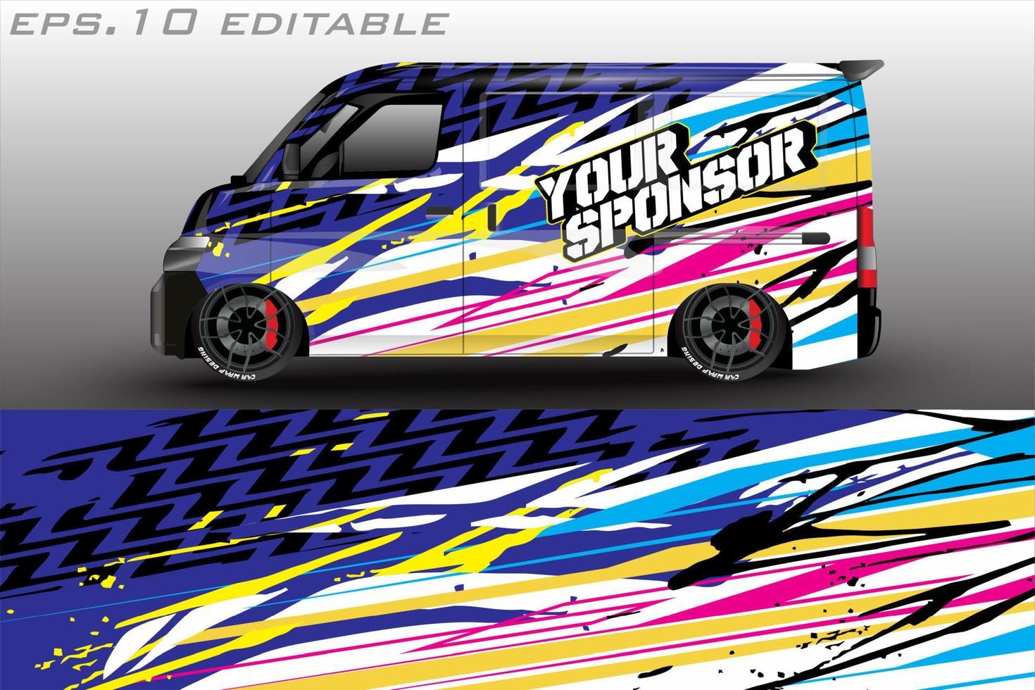 Car graphic vector design. abstract racing shape with modern camouflage design for vehicle vinyl wrap