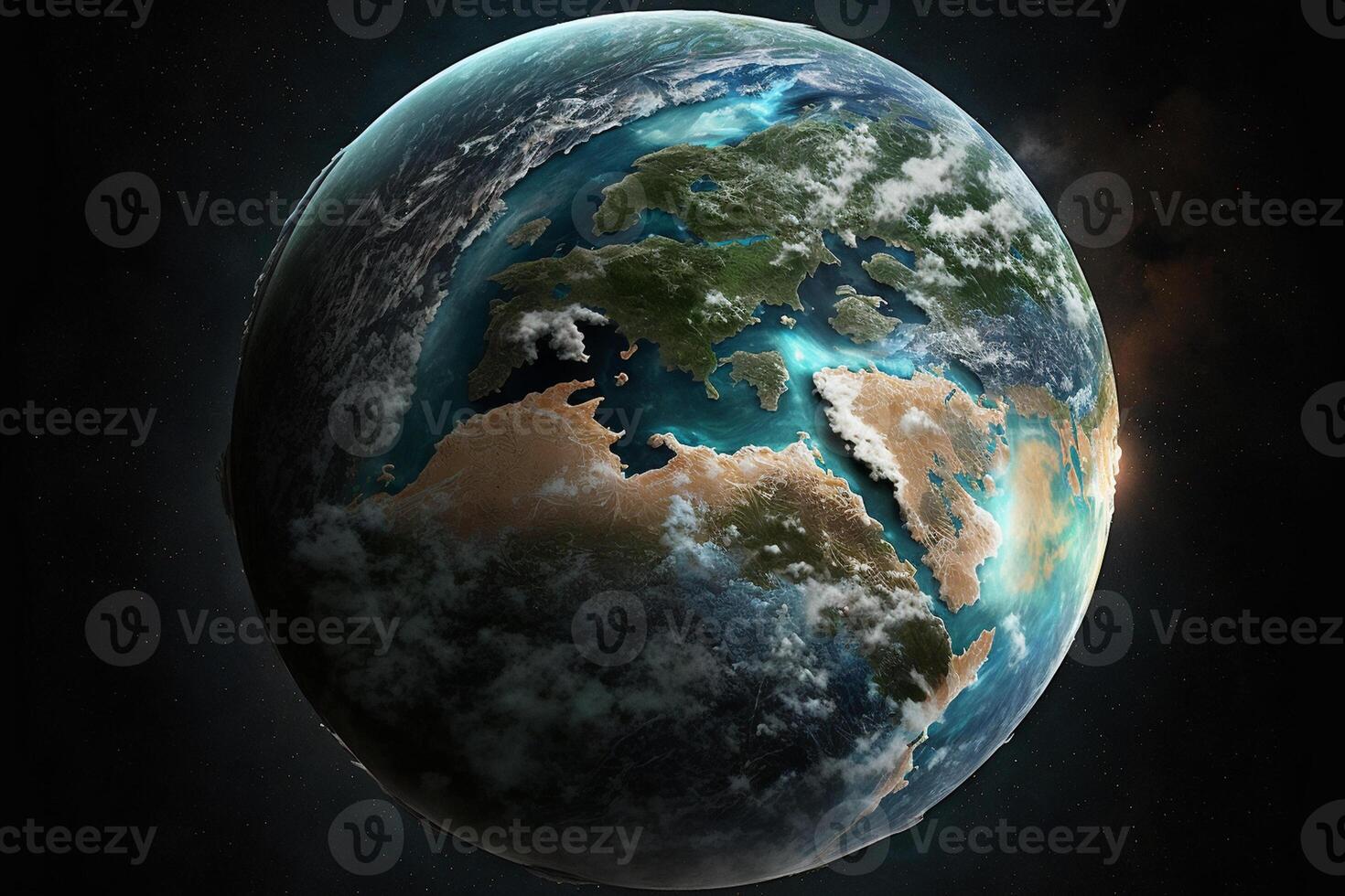 Earth planet capturing from outer space photo