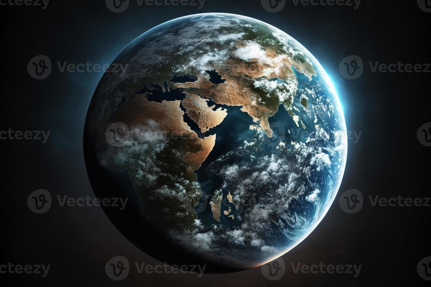 Earth from space showing realistic earth surface AI generate photo