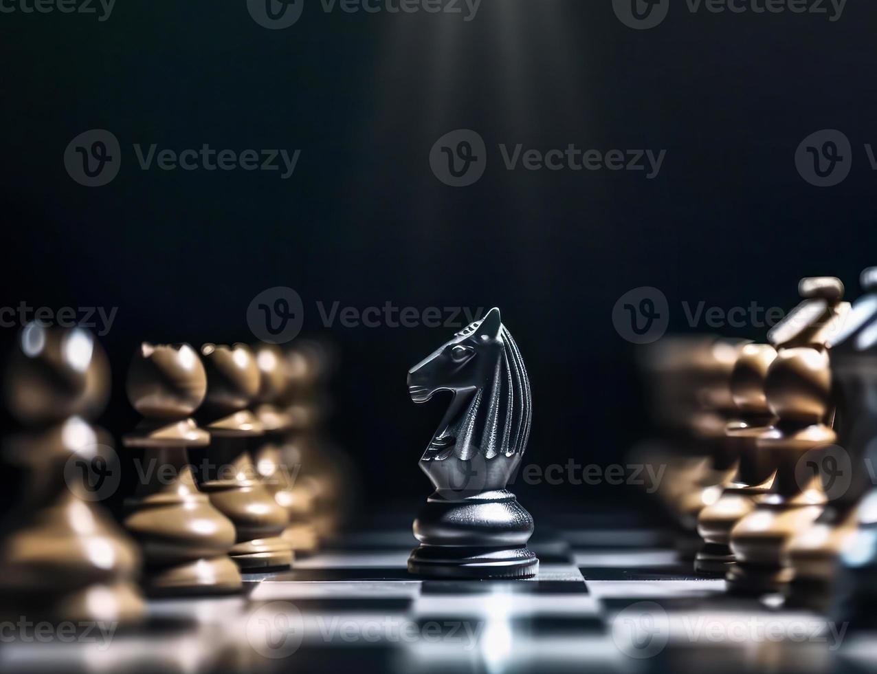Image of chess game. Business, competition, strategy, leadership and success concept photo