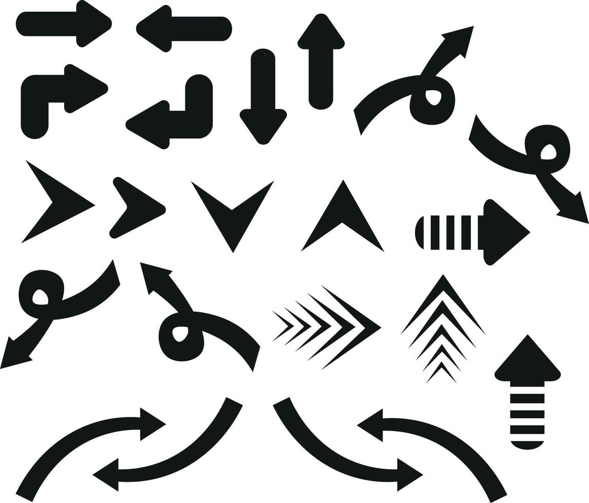 free full set hand draw vector icon arrow