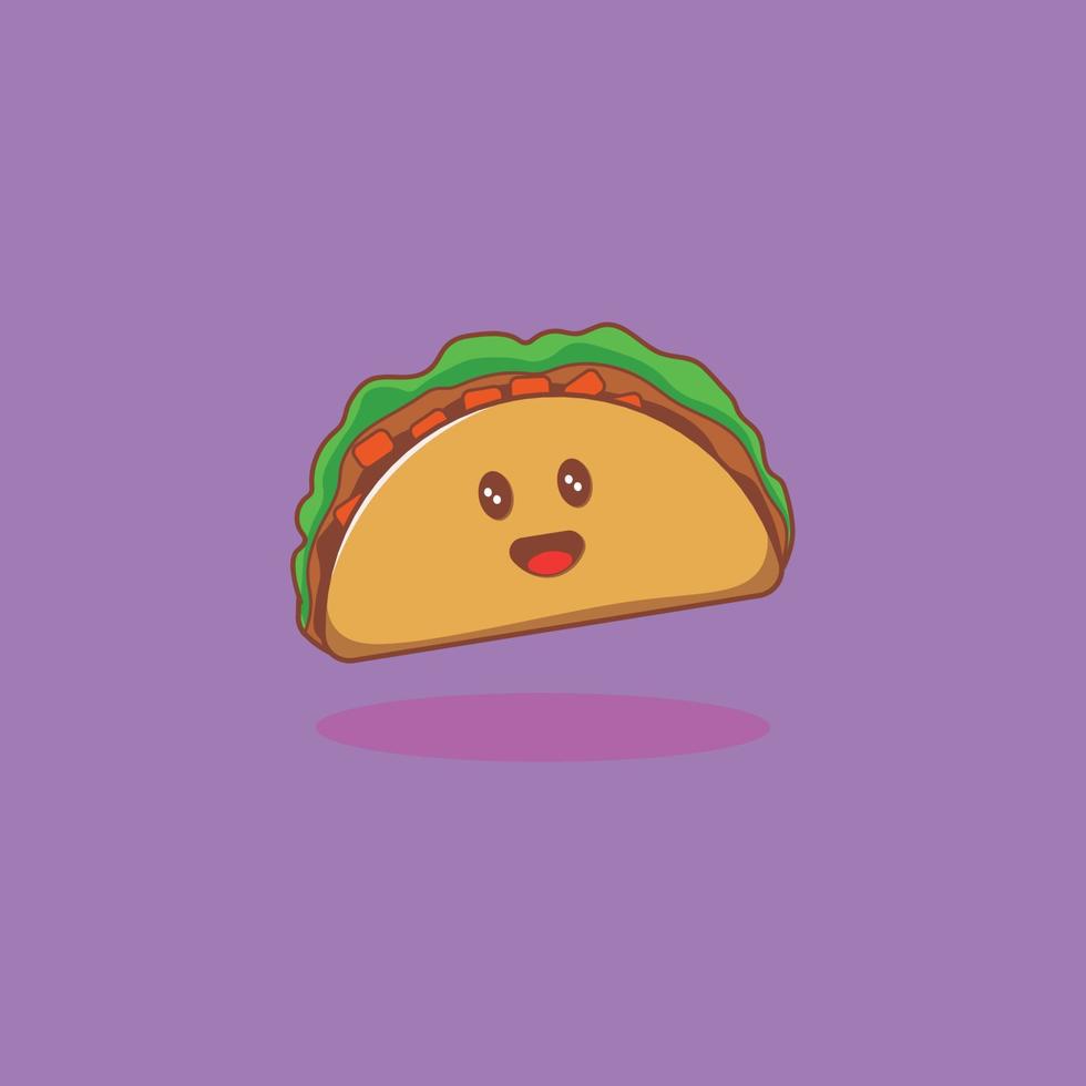 gratis kawaii dibujos animados taco icono pegatina acortar Arte vector