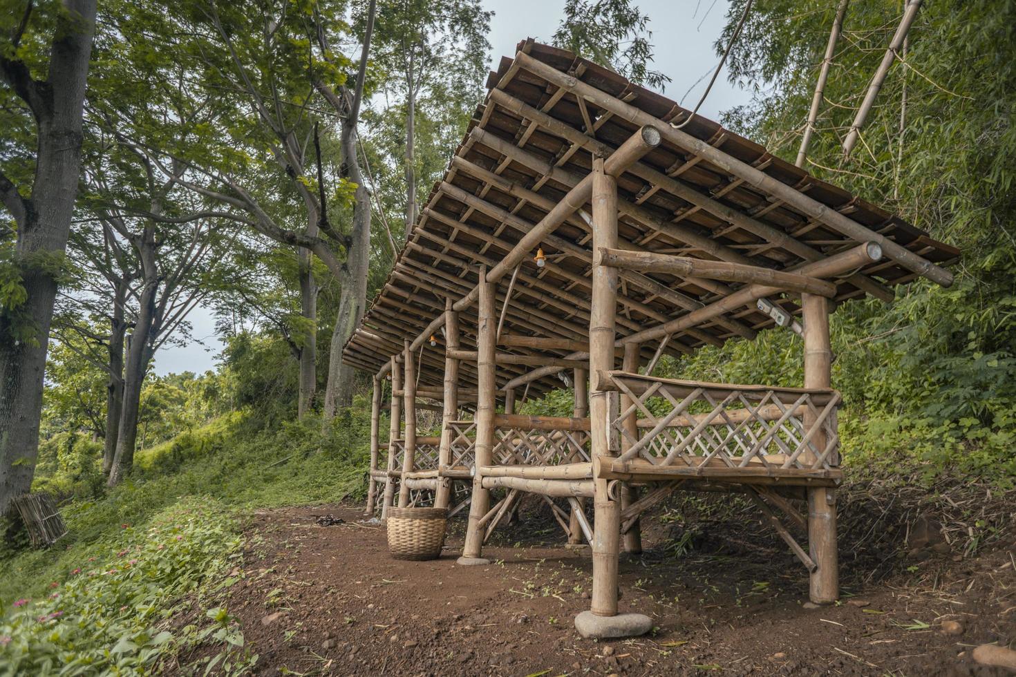 The traditional garden hut on the down hill area of East Java. photo