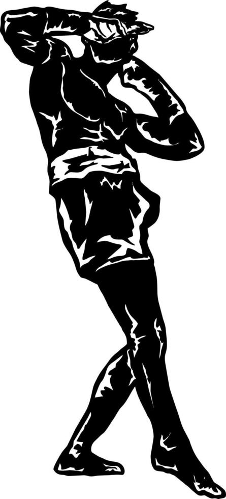 muay thai boxing fighter icon logo silhouette vector